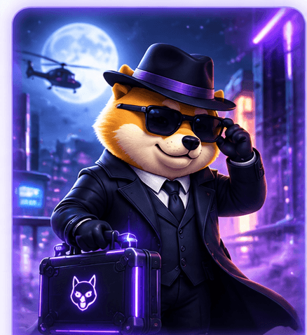 Agent Shadow – SpyDoge tuxedo spy doge with briefcase